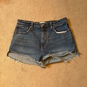 Abercrombie & Fitch The Mom Distressed Shorts High Rise